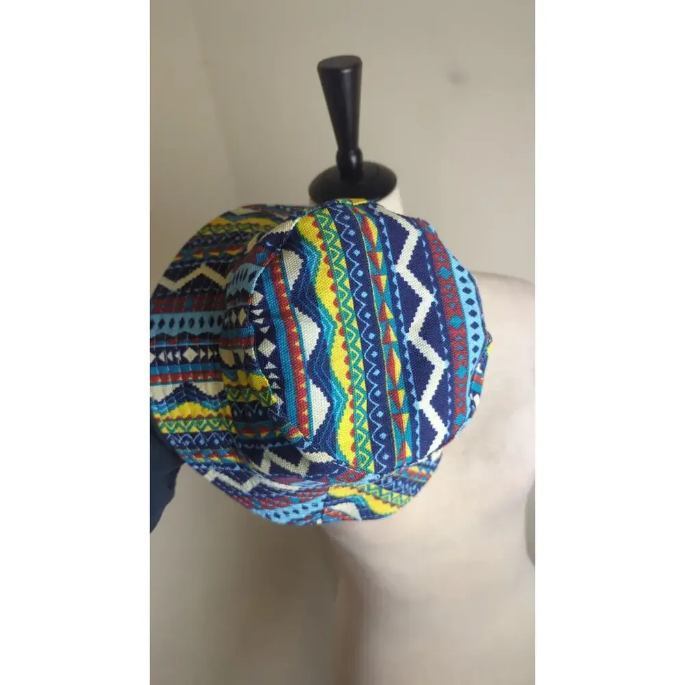 Vintage Bucket Hat Tribal Hippie Boho Sun Protection One size